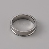 201 Stainless Steel Grooved Finger Ring Settings STAS-WH0027-27E-P-2