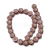 Picasso Baking Paint & Golden Metal Enlaced Glass Beads Strands GL-CBA98F0-04D-3