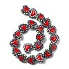 Painted Glass Beads Bumpy Beads Heart X-LAMP-V001-07A-2
