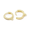 Brass Micro Pave Cubic Zirconia Hoop Earring Findings KK-P224-03G-2