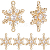10Pcs Brass Micro Pave Clear Cubic Zirconia Connector Charms ZIRC-BBC0002-86B-1