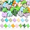 30Pcs 15 Colors Food Grade Eco-Friendly Silicone Focal Beads SIL-CJ0001-09-3
