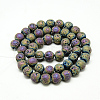 Electroplate Natural Lava Rock Beads Strands G-T058-03E-6MM-2