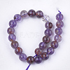 Natural Purple Lodolite Quartz/Purple Phantom Quartz Beads Strands G-S333-8mm-030-2