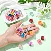 30Pcs 3 Styles UV Plating Transparent Acrylic Beads OACR-FS0002-60-6