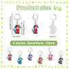 12Pcs 6 Styles Dog Alloy Enamel Pendant Locking Stitch Markers HJEW-NB00264-2