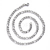 Non-Tarnish 304 Stainless Steel Figaro Chain Necklaces NJEW-S420-003A-P-3