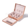 PU Imitation Leather Jewelry Organizer Box with Lock LS-CON-P016-B02-5
