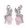 Natural Rose Quartz Pendants G-L512-E08-2