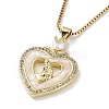 Mother's Day Brass Micro Pave Clear Cubic Zirconia Pendant Necklaces NJEW-G126-01D-1