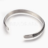 304 Stainless Steel Cuff Bangles BJEW-P192-07AS-2