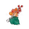 Grape Natural Carnelian Pendant Decorations HJEW-TA00266-02-4