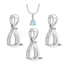 3Pcs Sterling Silver Pendant Cabochon Settings STER-PH0004-25-6