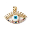 Brass Micro Pave Colorful Cubic Zirconia Enamel Pendants KK-G439-57G-1
