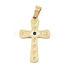 Ion Plating(IP) 304 Stainless Steel Enamel Rhinestone Pendants STAS-Q325-05C-G-1