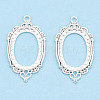 Zinc Alloy Link Cabochon Settings PALLOY-WH0001-35S-2