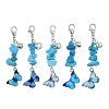 Alloy Enamel Butterfly Pendant Decorations HJEW-JM01378-S-1