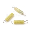Natural Plum Blossom Jasper Connector Charms PALLOY-JF01574-09-1