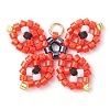 Seed Beads Beaded Charms PALLOY-MZ00320-2