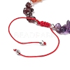 Natural & Synthetic Mixed Gemstone Chips Braided Bead Bracelet BJEW-JB08631-5