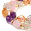 Natural Amethyst & Rose Quartz & Prehnite & Citrine Beads Strands G-N342-35-3