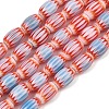 Handmade Millefiori Glass Oval Bead Strands LK-Z001-01B-08-1