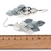 430 Stainless Steel Leaf Dangle Earrings EJEW-A137-08P-03-4