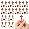 25Pcs Wood Cross & Round Beads Finger Rings RJEW-DC0001-23B-1