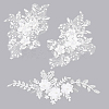 CHGCRAFT 2 Pairs 2 Style 3D Flower Polyester Embroidery Sew on Flower Appliques PATC-CA0001-09-7