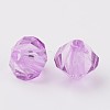 Faceted Bicone Transparent Acrylic Beads LS-DBB6mm-75-2