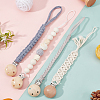 CHGCRAFT 4Pcs 4 Style Wood Baby Pacifier Holder Clips AJEW-CA0002-10-2