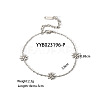 Elegant 304 Stainless Steel Daisy Link Chain Necklaces and Bracelets Sets for Women EE7355-4-2