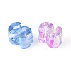 UV Plating Transparent Acrylic European Beads OACR-M027-02S-3