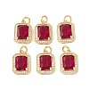 Brass Glass Charms LS-ZIRC-F116-09A-G-1
