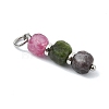 3Pcs 3 Styles Natural Multicolor Tourmaline Beads  Pendants PALLOY-JF05292-02-3