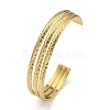 PVD Vacuum Plating 202 Stainless Steel Multi-strand Open Cuff Bangles for Women BJEW-M317-07D-G-1