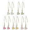 Alloy Heart with Acrylic Beaded Dangle Earrings EJEW-JE05348-1