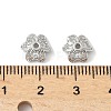 Brass Micro Pave Clear Cubic Zirconia Bead Cap KK-V015-15P-2