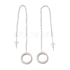 Long Chain with Open Ring Dangle Stud Earrings EJEW-A067-10P-2
