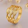 Real 18K Gold Plated Hollow Brass Criss Cross Rings for Women RJEW-BB08105-7A-4