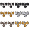 12Pcs 6 Styles Bees Hotfix Rhinestone Iron on Patches Appliques DIY-CP0009-67-1