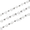 Cube Glass & 201 Stainless Steel Beaded Chains CHS-A015-05P-1