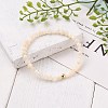 Natural White Shell Mother of Pearl Shell Stretch Beaded Bracelets BJEW-JB05730-02-4