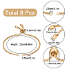 8Pcs Adjustable 304 Stainless Steel Slider Bracelets Making STAS-SC0006-03G-2