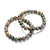 Natural Rhyolite Jasper Stretch Beaded Bracelets G-A185-01S-3