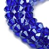 Transparent Electroplate Glass Beads Strands GLAA-F029-3mm-C06-3