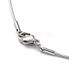 Non-Tarnish 304 Stainless Steel Round Snake Chain Necklaces STAS-G244-88B-P-2