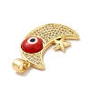 Rack Plating Brass Micro Pave Clear Cubic Zirconia Pendants LAMP-A153-01G-04-3