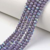 Electroplate Opaque Solid Color Glass Beads Strands EGLA-A034-P1mm-L10-1