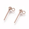 304 Stainless Steel Stud Earring Findings X-STAS-H410-10RG-2